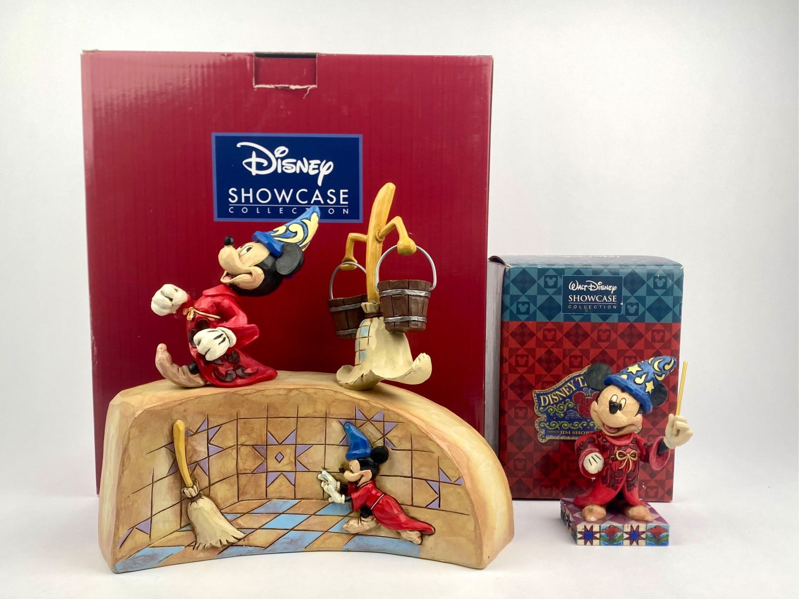 Pair of Disney Showcase Collection Jim Shore Sorcerer Mickey Figurines (Original Boxes) (1 of 12)