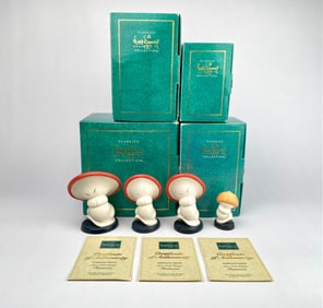Walt Disney Classics Collection Mushroom Dancer Figurines, Set of Four with COAs & Boxes