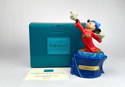 Walt Disney Classics Collection Mickey Mouse 'Summoning the Stars' Figurine with COA & Box