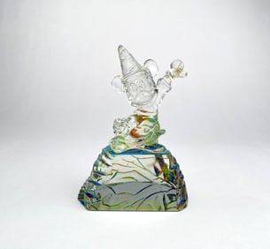 Disney Sorcerer Mickey Iridescent Glass Figurine