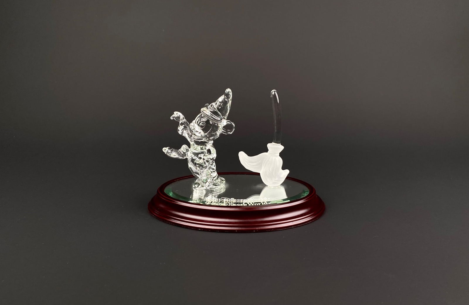 Walt Disney World Crystal Mickey & Broom Figurine on Display Base (1 of 5)
