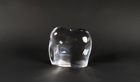 Baccarat Crystal Elephant Figurine, Signed