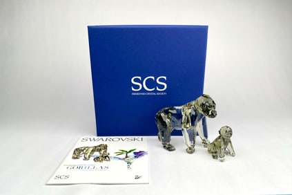 Swarovski SCS Endangered Wildlife ‘Gorillas’ with Box and Certificate