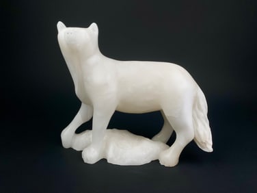 John Taylor (Inuit, Tuktoyaktuk) Carved Wolf Sculpture