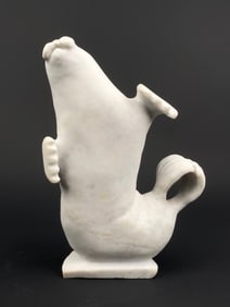Bart Hanna (Inuit, Iglulik) 'Dancing Seal' Carved Marble Sculpture