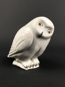 Manasie Akpaliapik (Inuit, Ikpik) Carved Snowy Owl Sculpture