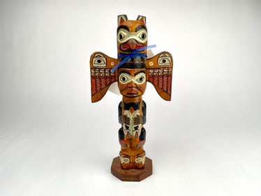 Patrick Seale (Alaska) 'Fog Woman' Hand-Carved Totem Pole