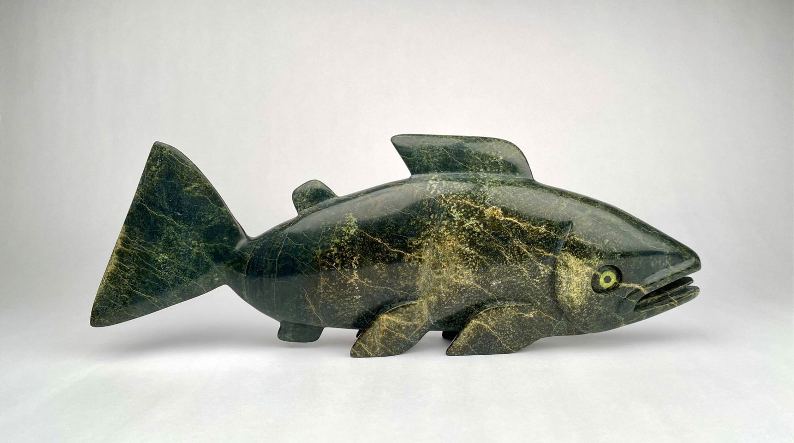 Toonoo Sharky (Inuit, Cape Dorset) Serpentine 'Fish' Sculpture, 2011 (1 of 12)
