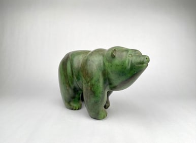 Unidentified Signed Inuit Carved Bear Sculpture