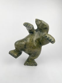 Isaaci Petaulassie (Inuit, Cape Dorset) Serpentine ‘Dancing Bear’ 2011