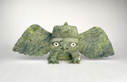 Toonoo Sharky (Inuit, Cape Dorset) Serpentine 'Bird Spirit' Sculpture, 2012