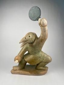 Abraham Anghik Ruben 'Shaman' Carved Stone Sculpture