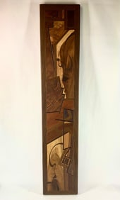 "One of Four", Wood Inlay Wall Art by Christopher Cantwell, 1997