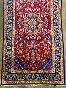 Persian Kashmar Hand-Knotted Wool Rug (COA)