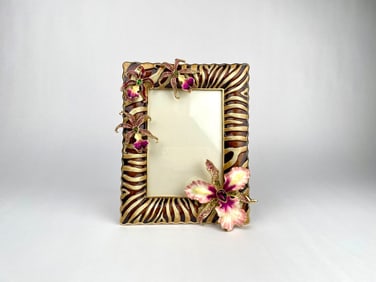 Jay Strongwater Zebra Orchid Photo Frame