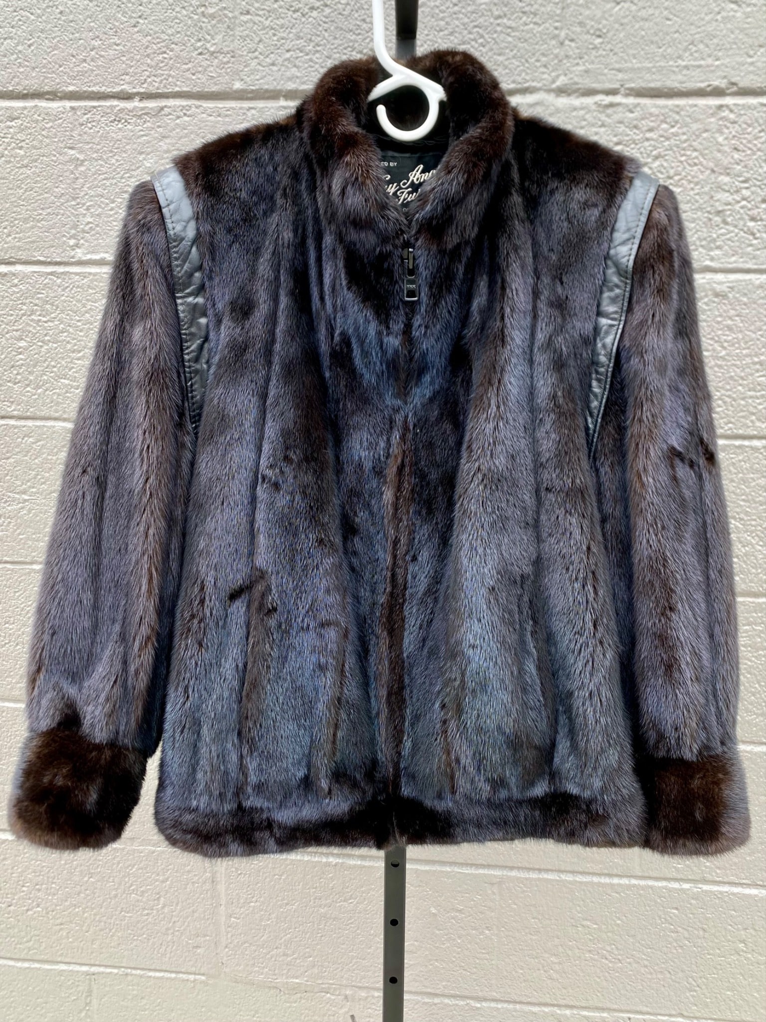 Kay Amos Furs Mink Jacket With Leather Trim and Zip Closure (1 of 12)