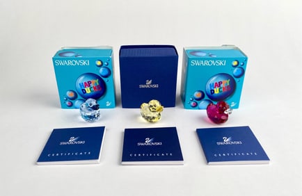 Swarovski Happy Ducks Set with Original Boxes and Certificates