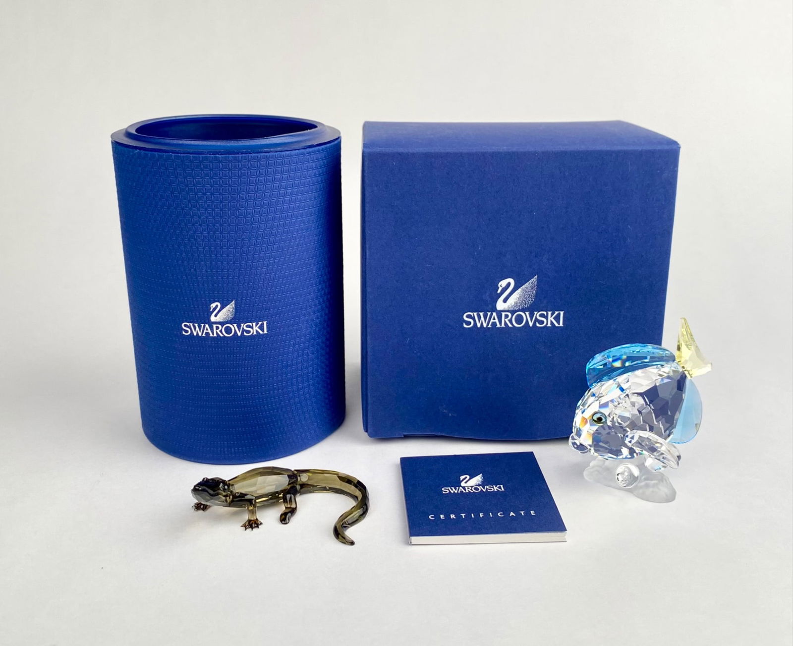 Swarovski Crystal Baby Crocodile & Blue Tang Fish Figurines with Original Boxes & Certificate (1 of 8)