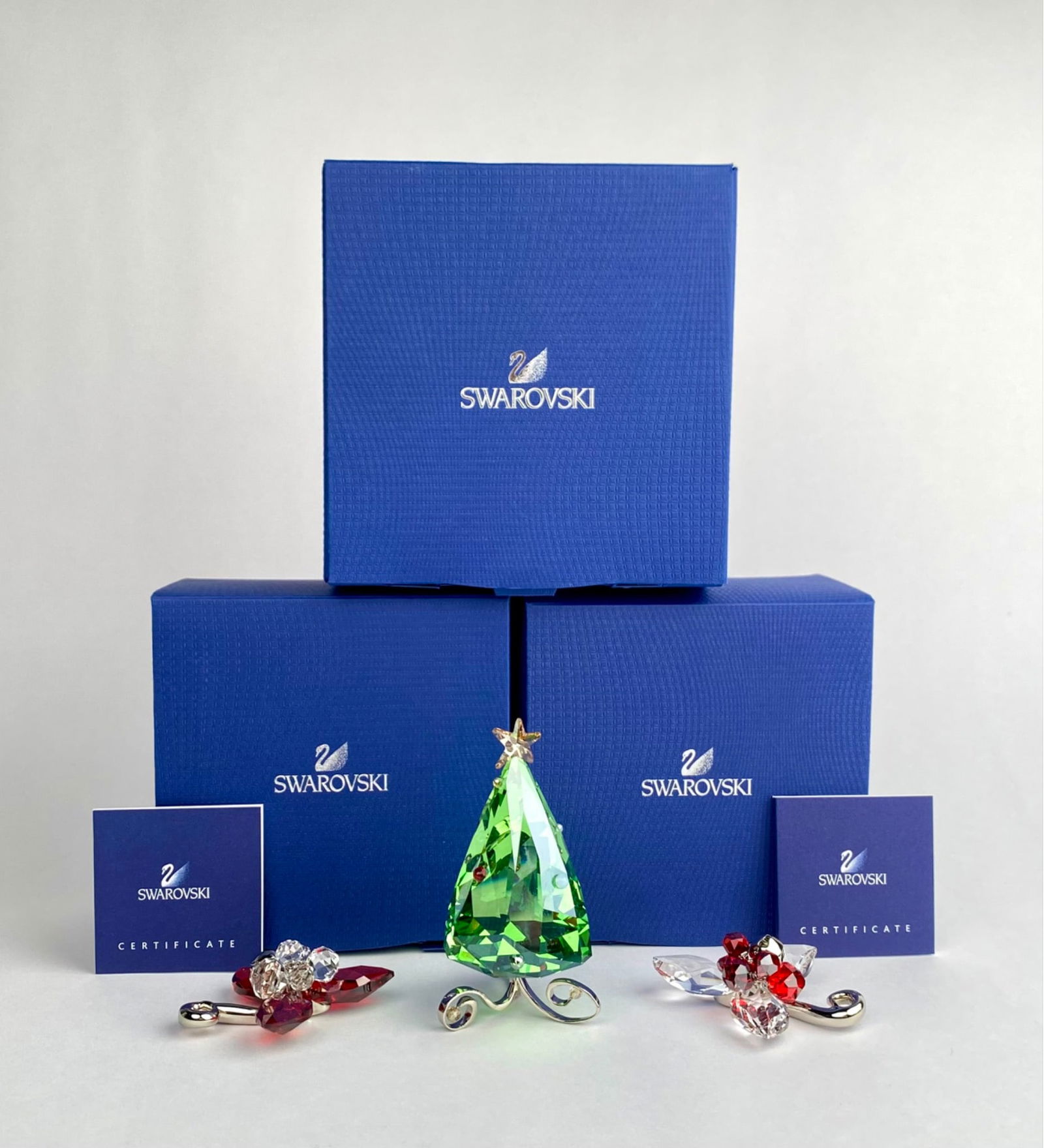 Swarovski ‘Winter Berries & Tree’ Holiday Crystal Set with Boxes & Certificates (1 of 8)