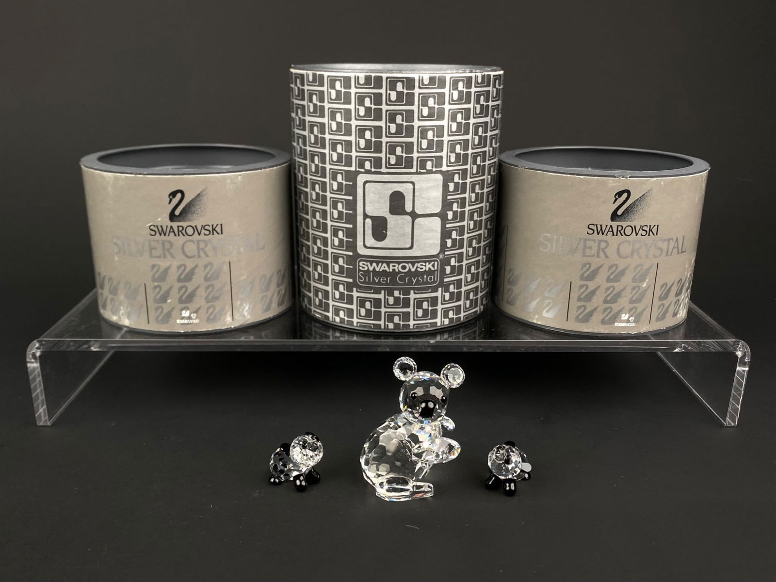 Swarovski Silver Crystal Koala and Panda Family Trio with Original Boxes (1 of 12)
