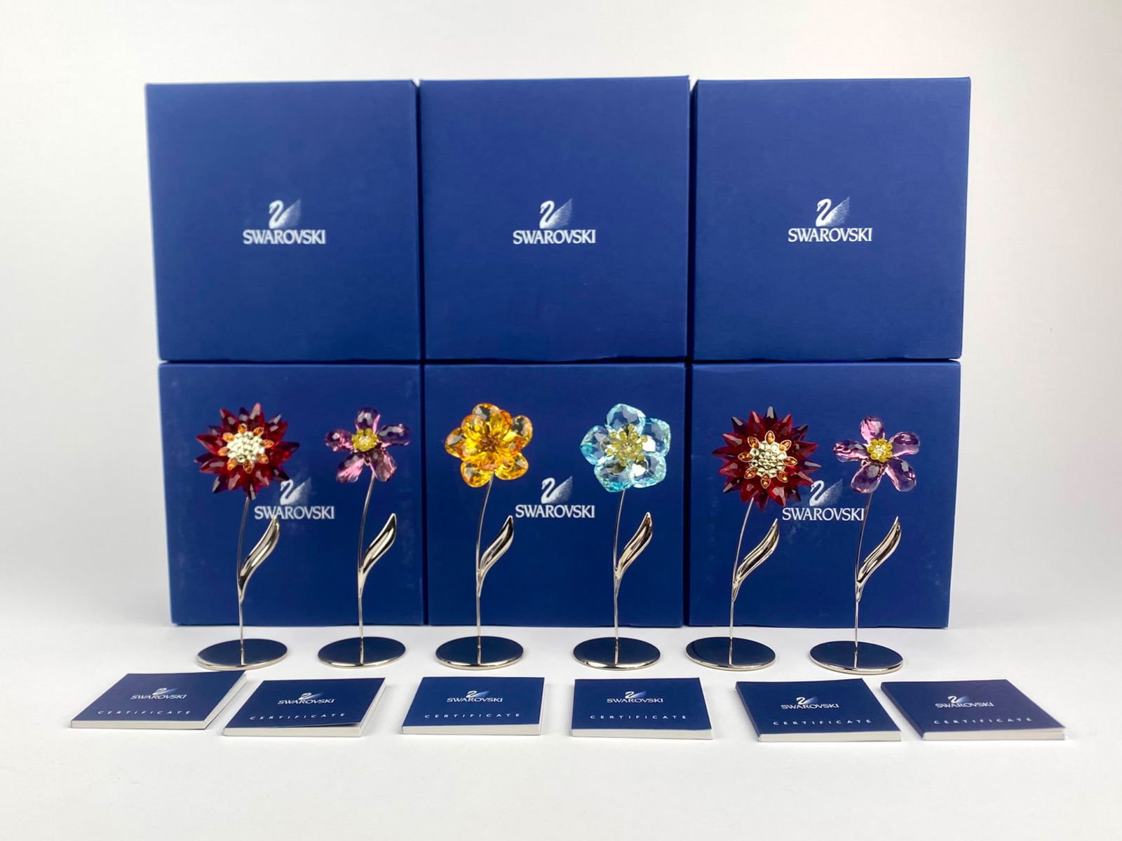 Set of Six Swarovski Crystal Flowers with Original Boxes and Certificates (1 of 12)