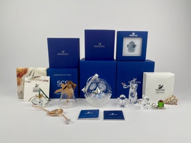 Swarovski Holiday & Crystal Figurine Set with Boxes and Certificates