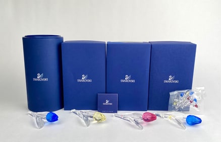 Swarovski Crystal Tulip Set with Certificate & Original Boxes