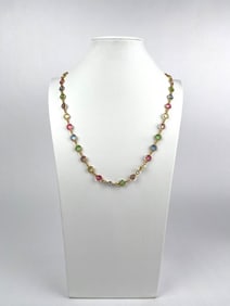 Austrian Crystal Necklace Featuring Multicolored Stones