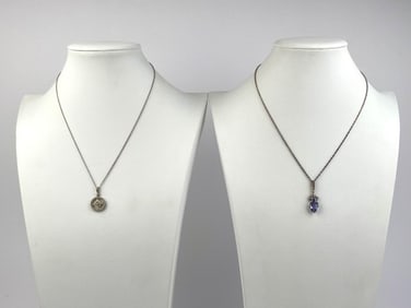 Pair of Sterling Silver Pendant Necklaces