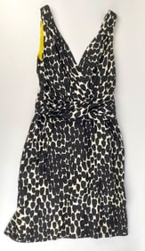 Gucci Black & White Silk Sleeveless Dress, Size 42