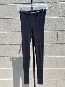 Maggaschoni Black Ribbed Knit Leggings, Size XS