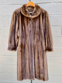 Bricker-Tunis Knee-Length Brown Mink Fur Coat