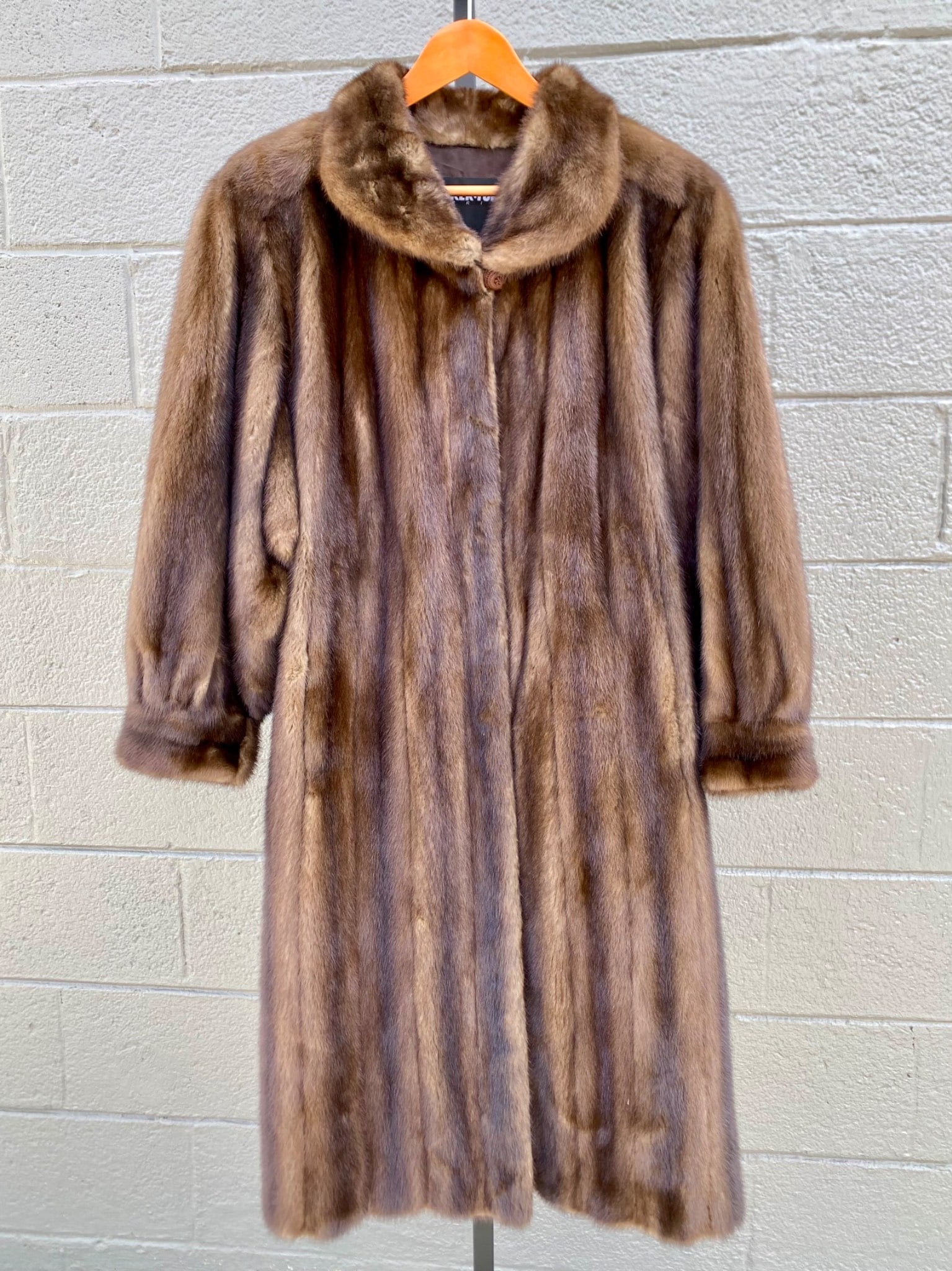 Bricker-Tunis Knee-Length Brown Mink Fur Coat (1 of 12)