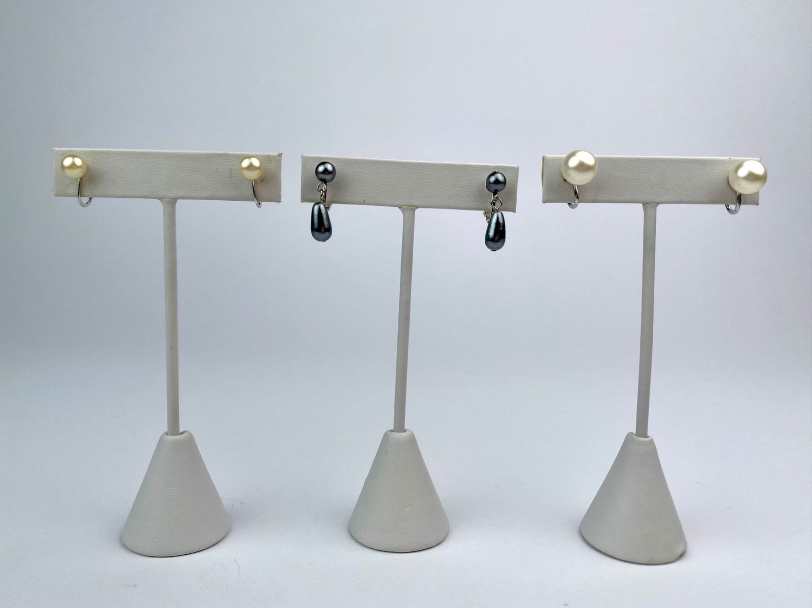 Set of Three Pairs of Faux Pearl Clip-On Earrings (1 of 12)