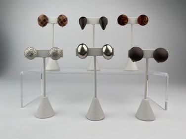 Set of Six Vintage Clip-On Earrings