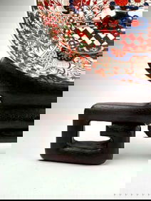 Large Imari Charger with Wooden Stand (Meiji period, 1868–1912)