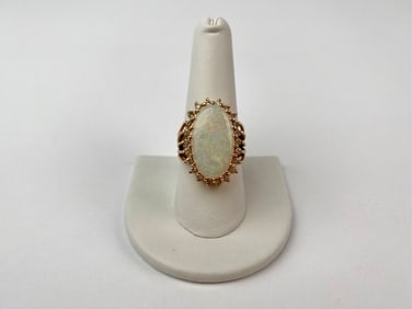 14K Gold Opal and Diamond Cocktail Ring