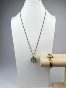 Tudor Ladies Wristwatch and Olympic Watch Pendant Necklace