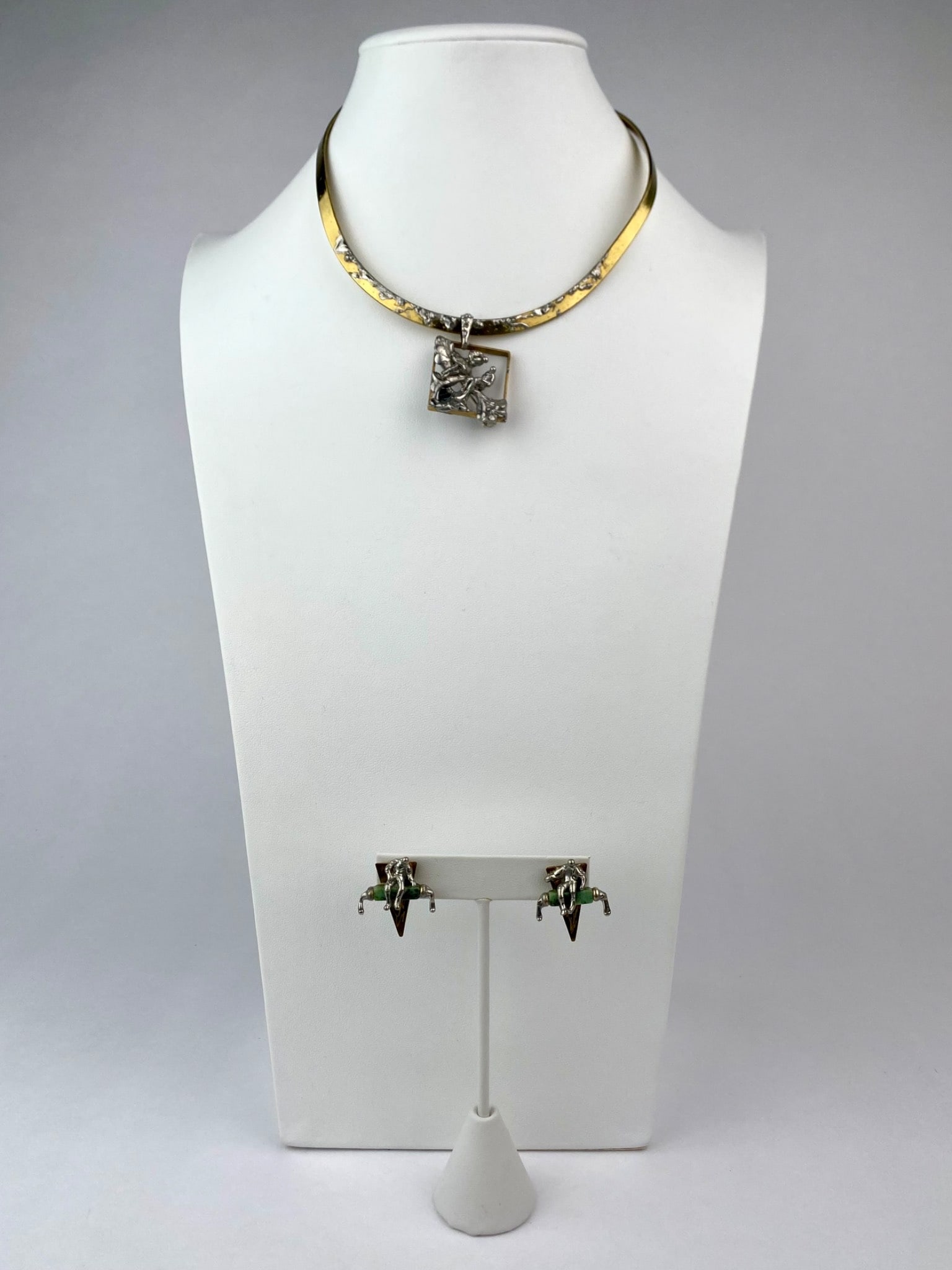 Sharon Sims Studio Mixed Metal Jewelry Set “Making Plans?? Necklace and “I Wonder?? Earrings (1 of 12)