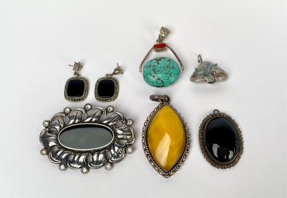 Lot of Sterling Silver & Stone Jewelry