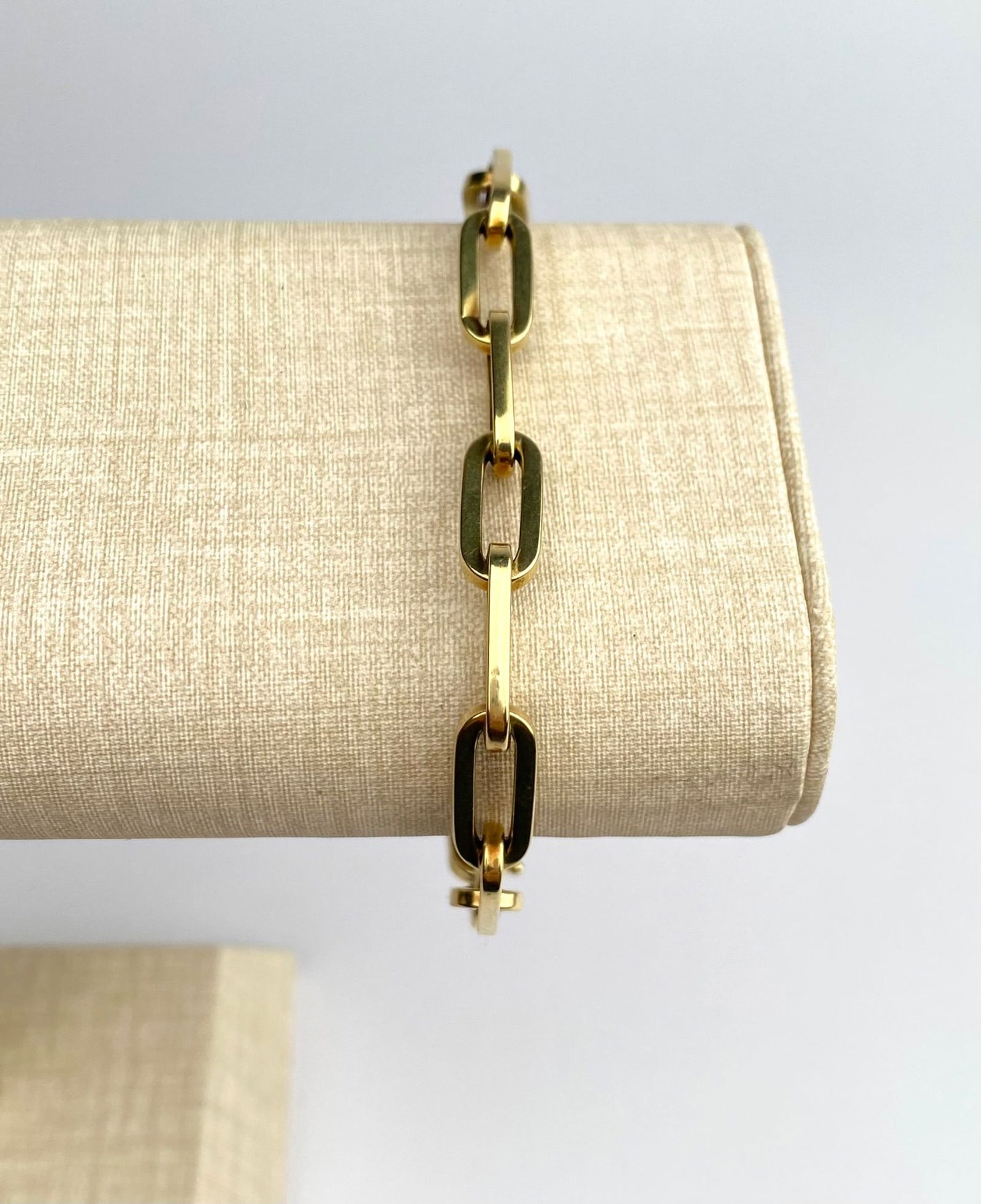 14K Yellow Gold Italian Rectangular Link Bracelet (1 of 6)