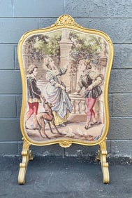 Louis XVI Style Giltwood Firescreen with Needlepoint Tapestry