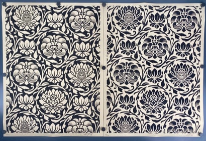 Shepard Fairey “Floral Harmony" Pair of Signed Screenprints, 2020