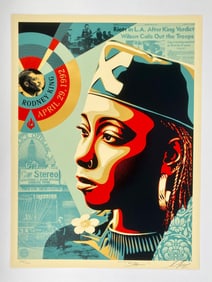 Shepard Fairey x Ted Soqui Signed & Numbered “Eyes on the King Verdict" Screen Print, 2022