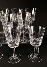 Set of 8 Waterford Crystal Goblets with Starburst Base Design