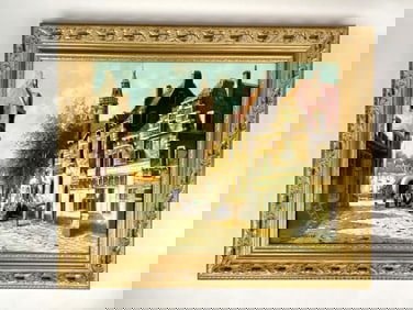 Hendrik ten Hoven (1901-1978), Dutch Street Scene, Signed