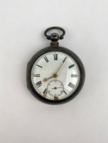 19th Century English Sterling Silver Verge Fusee Pocket Watch