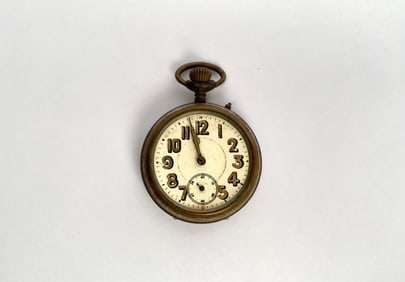 Early 20th Century Pocket Watch With Engraved Back