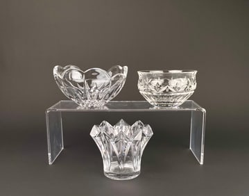 Set of Three Crystal Bowls Including Waterford