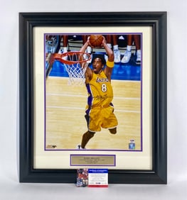 Kobe Bryant Signed Framed Photo with PSA/DNA Certification